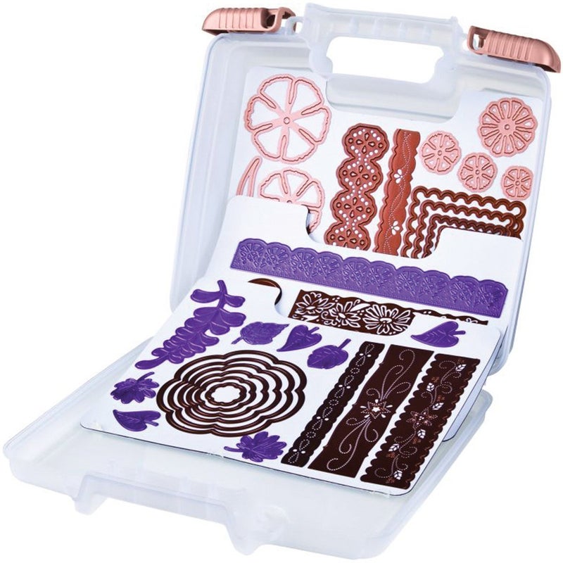 ArtBin 6978AB Magnetic Die Storage Case with 3 Magnetic Die Sheets, Portable Paper Craft & Die Organizer with Handle, Translucent - Image 1